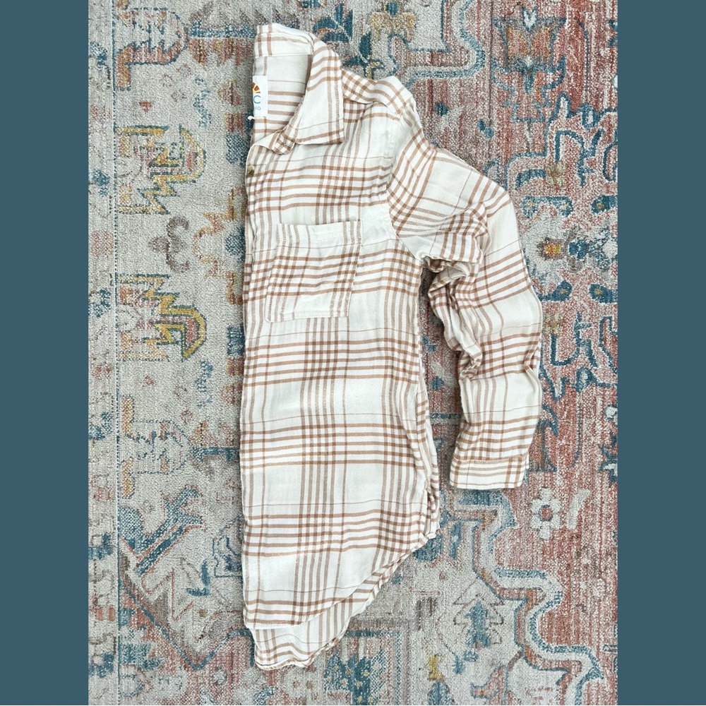 C&C California Neutral Plaid Button Down